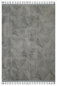 Geometric Pattern Grey Anthracite Digitally Printed Rug Anti-Allergic