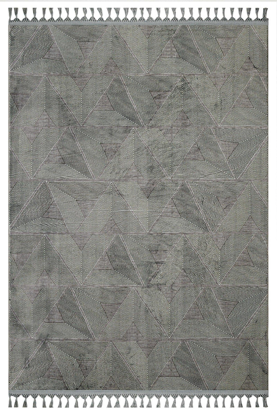 Antrasit Gri Bohem Dokulu Triko Halı - Yıkanabilir - Kaymaz Taban - Pati Dostu