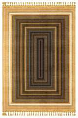 Geometrik Desenli Kahverengi Modern Halı