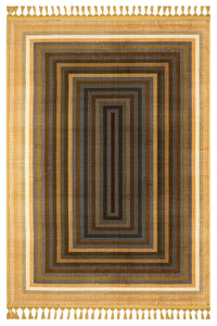 Yellow and Grey Geometric Area Rug