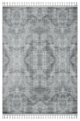 Gray White Modern Living Room Rug Abstract - Polyester