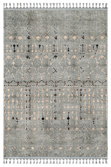 Gray Beige Bohemian Geometric Living Room Rug - Polyester