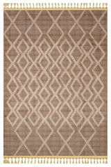 Brown Beige Bohemian Geometric Living Room Rug