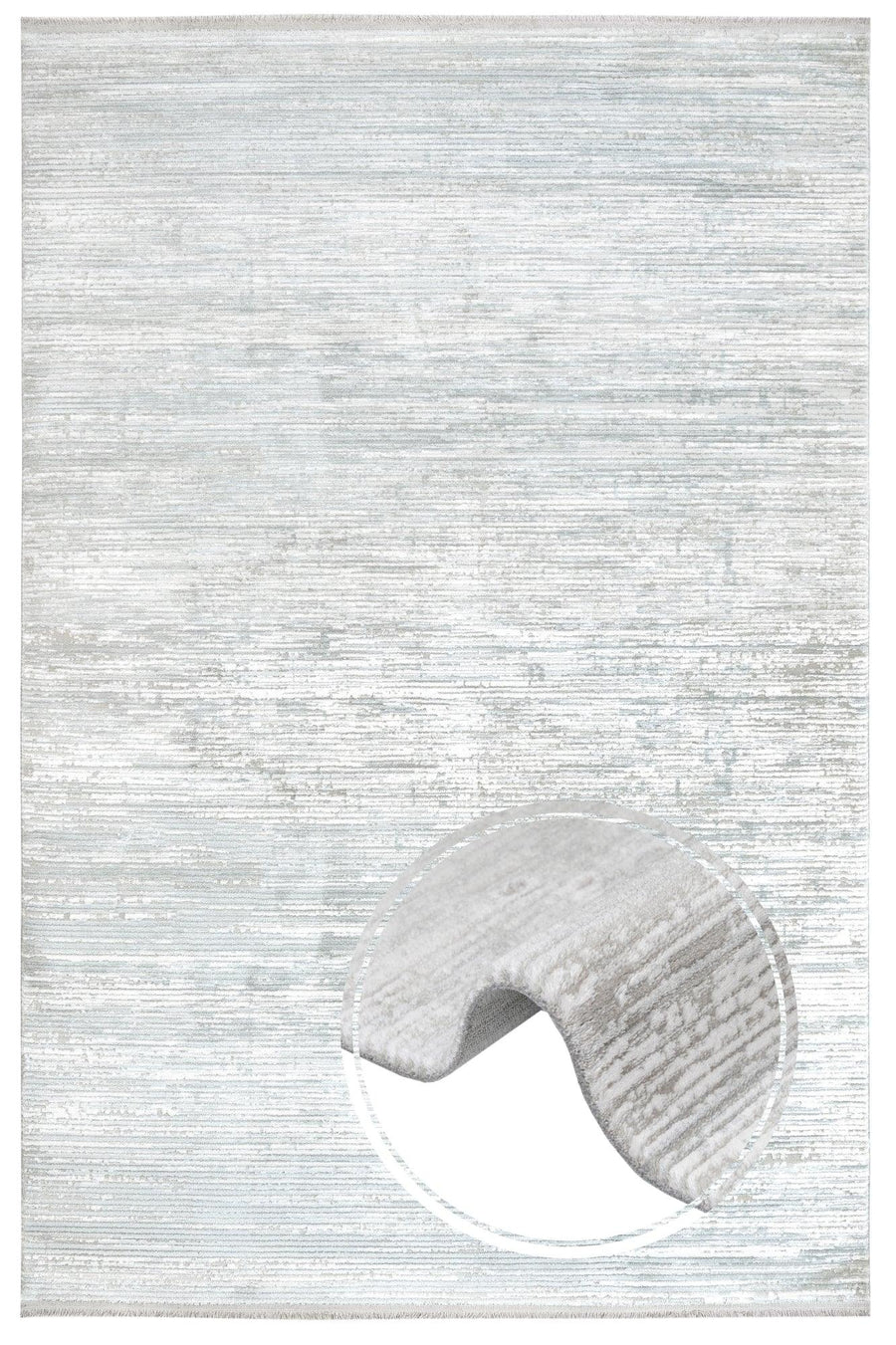 Bej Beyaz Dokulu Geometrik Halı - Toz Vermez