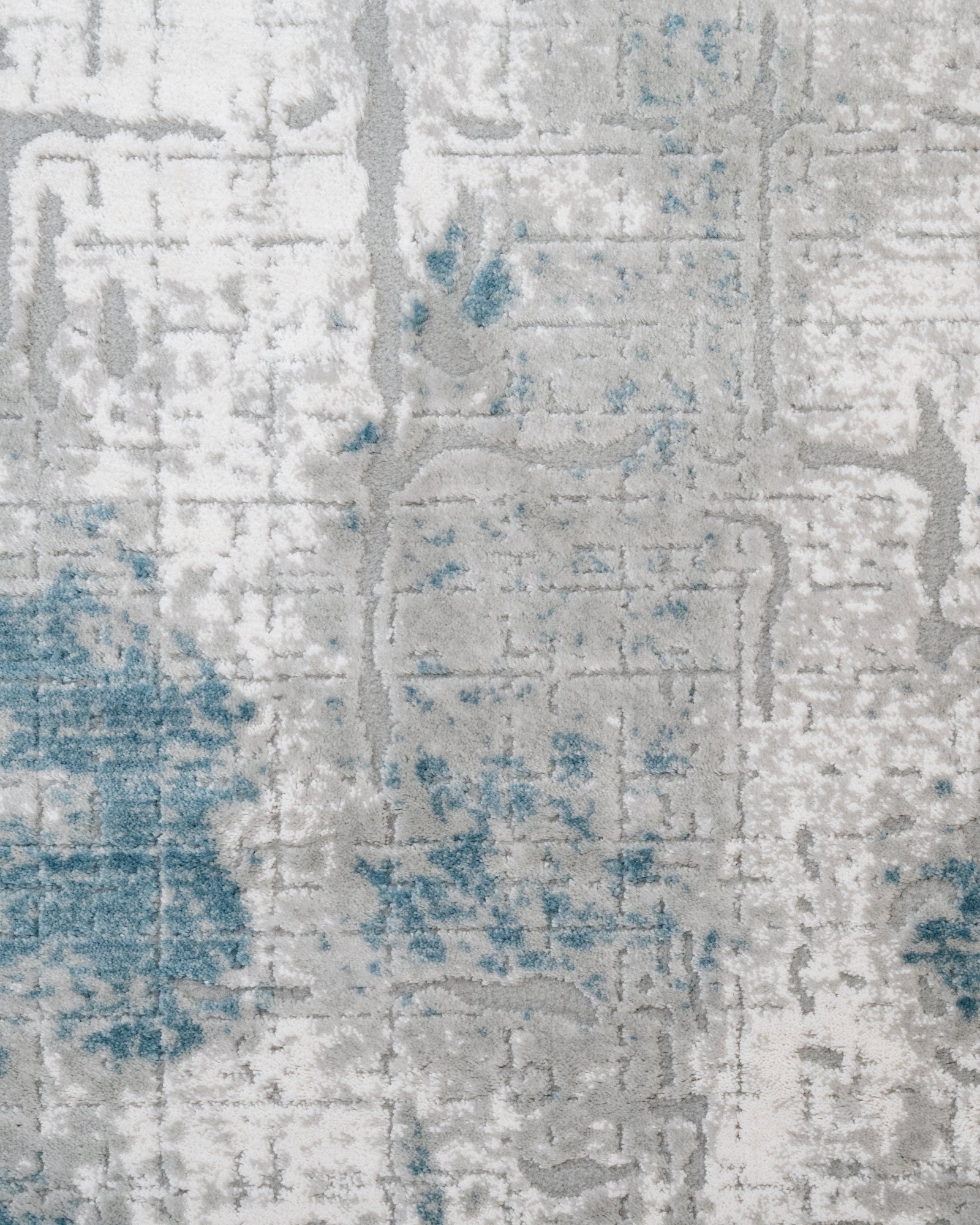 Beyaz Gri Abstract Dokulu Halı - Toz Vermez