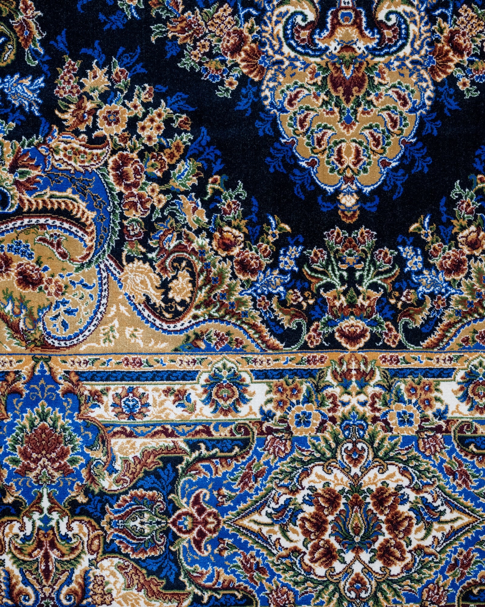 Sage Lacivert Klasik Viskon Makine Halısı Artemis