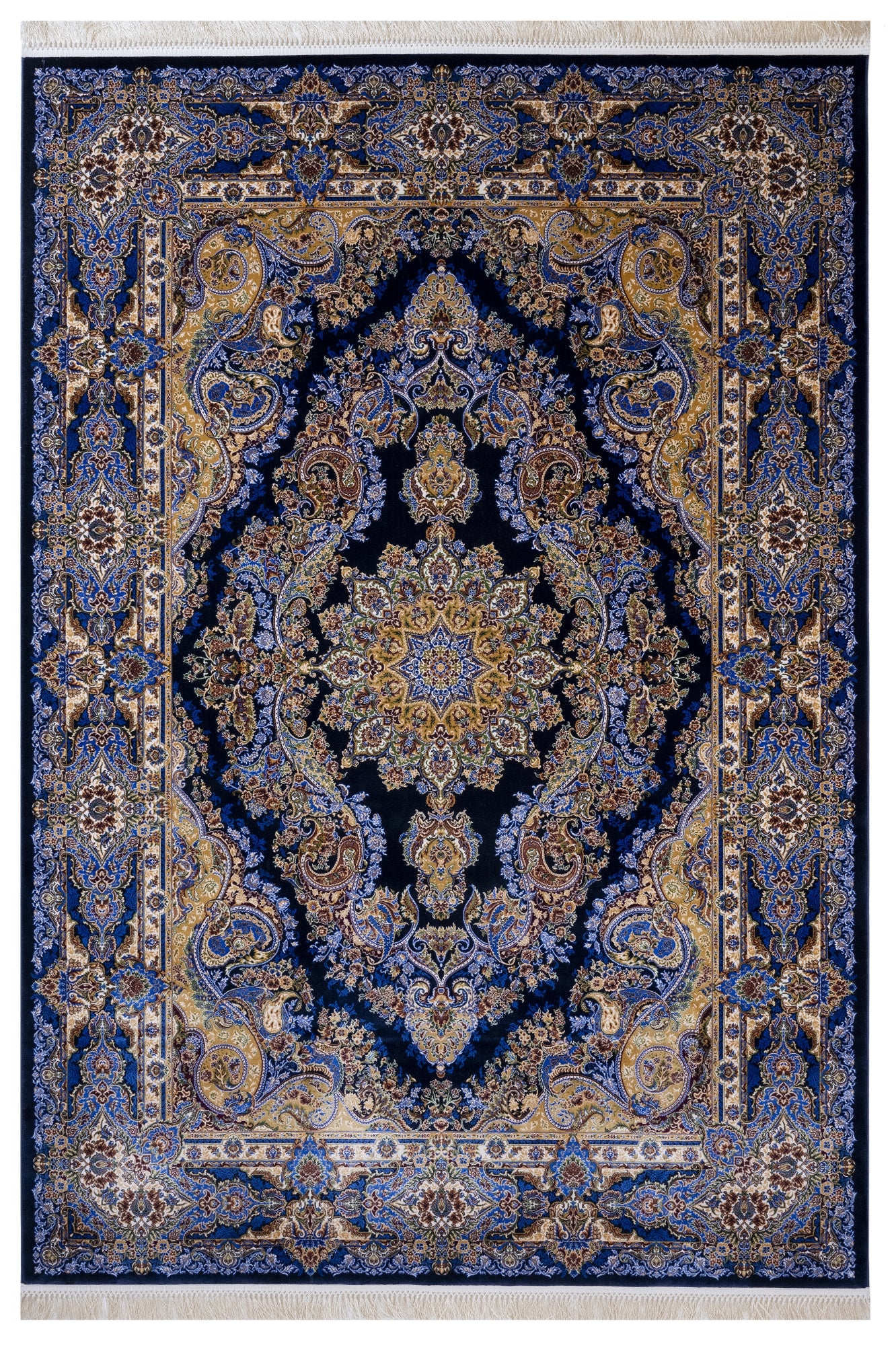 Sage Lacivert Klasik Viskon Makine Halısı Artemis