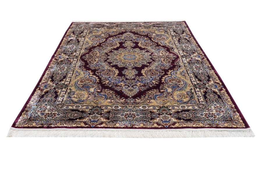 Purple and Beige Classic Medallion Area Rug – image 2