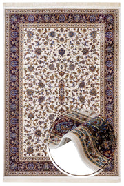 Bej Krem Bordürlü Etnik Halı - Toz Vermez