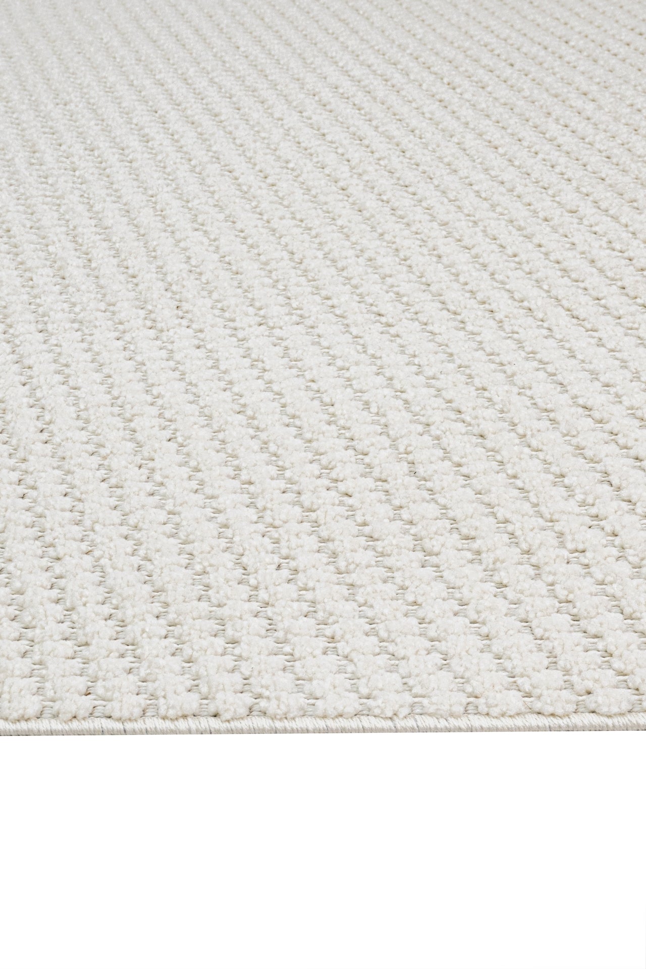 Celestial Krem Çizgili Polyester Makine Alan Halısı Luxess