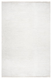 Beyaz Krem Dekoratif Dokulu Triko Halı - Toz Vermez