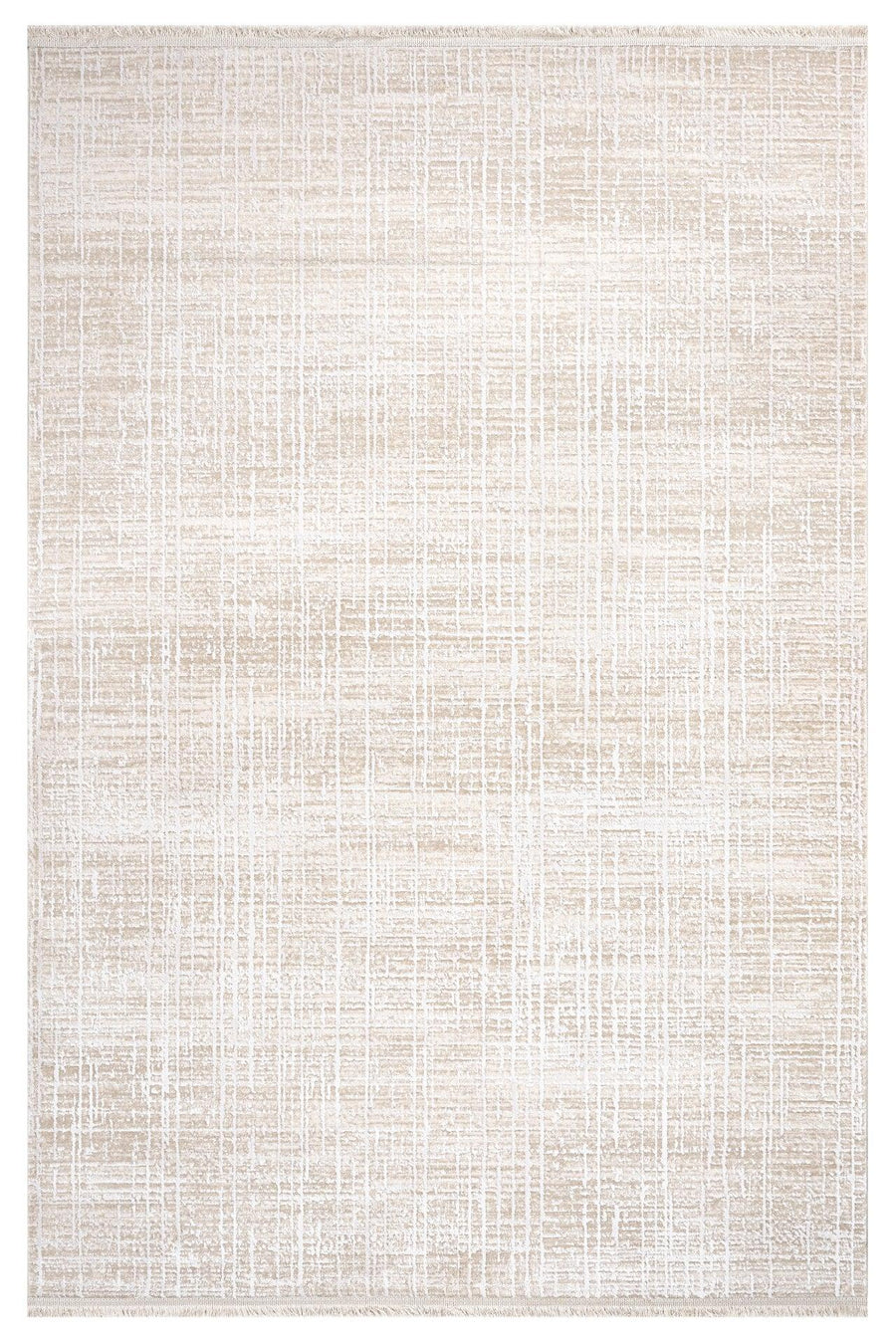 Cream and Beige Abstract Distressed Style Area Rug – in the living room