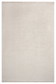 Eclipse Bej Çizgili Polyester Makine Alan Halısı Luxess