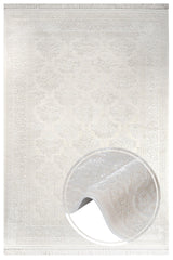 Ecru Classic Living Room Rug - Acrylic Machine Woven