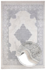 Cream Gray Classic Living Room Rug - Acrylic