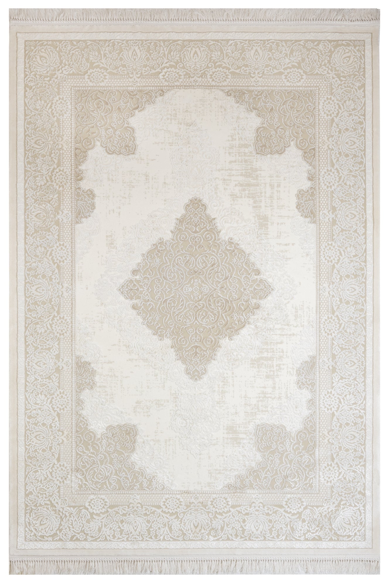 Fuchsia Bej Klasik Akrilik Makine Halısı Artemis