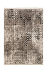 Beige Brown Modern Living Room Rug Geometric - Cotton