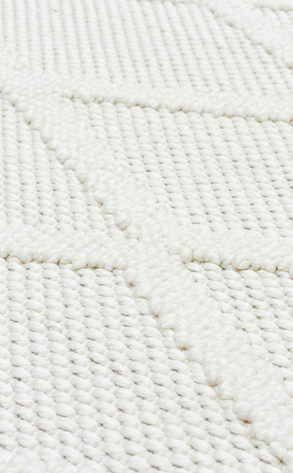 Agrigento Krem Geometrik Örgü Dokuma Makine Halısı - Makine Halısı - HALI.NET