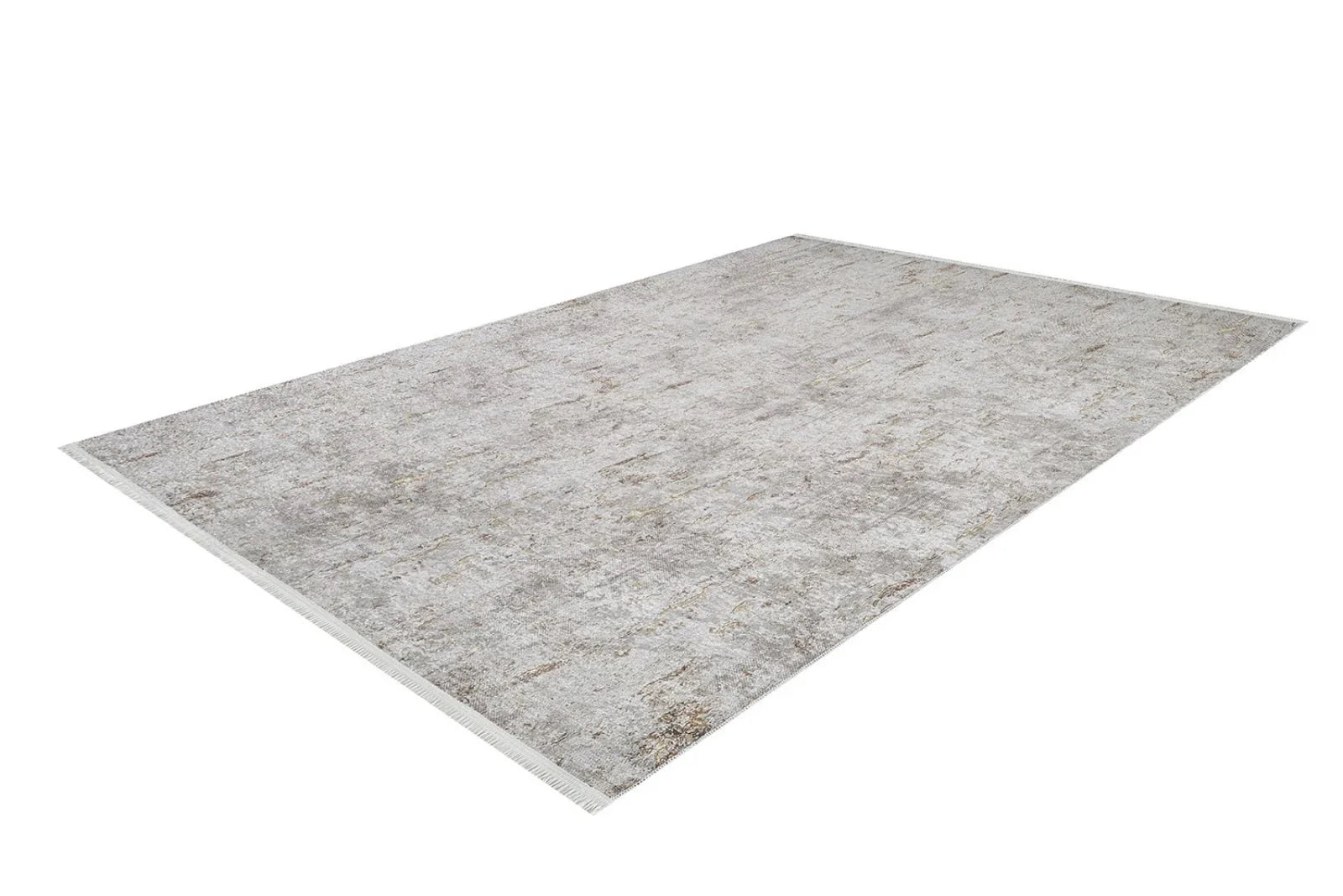 Beyaz Gri Dokulu Minimalist Halı - Yıkanabilir - Kaymaz Taban - Pati Dostu