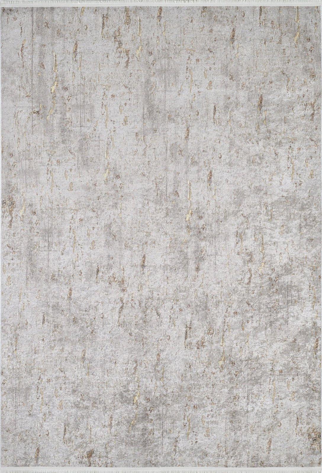 Beyaz Gri Dokulu Minimalist Halı - Yıkanabilir - Kaymaz Taban - Pati Dostu