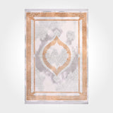 Light Gray White Classic Medallion Living Room Rug - Acrylic