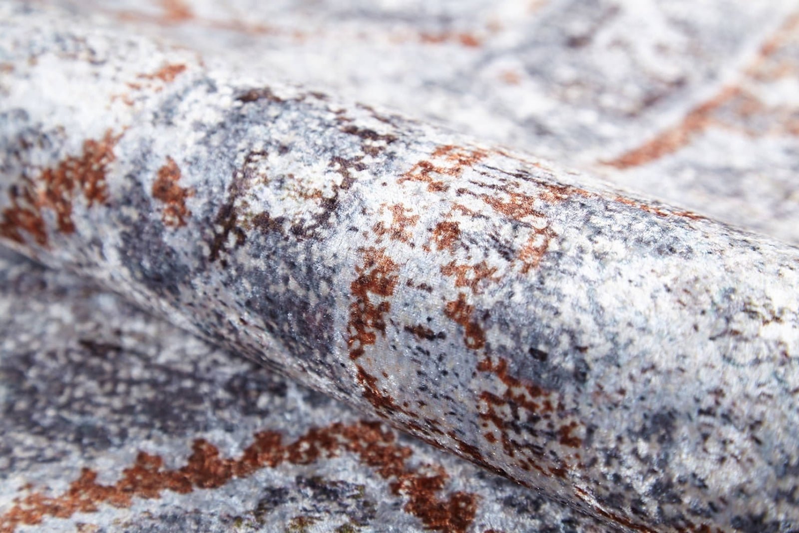 Gri Dokulu Minimalist Halı - Yıkanabilir - Kaymaz Taban - Pati Dostu