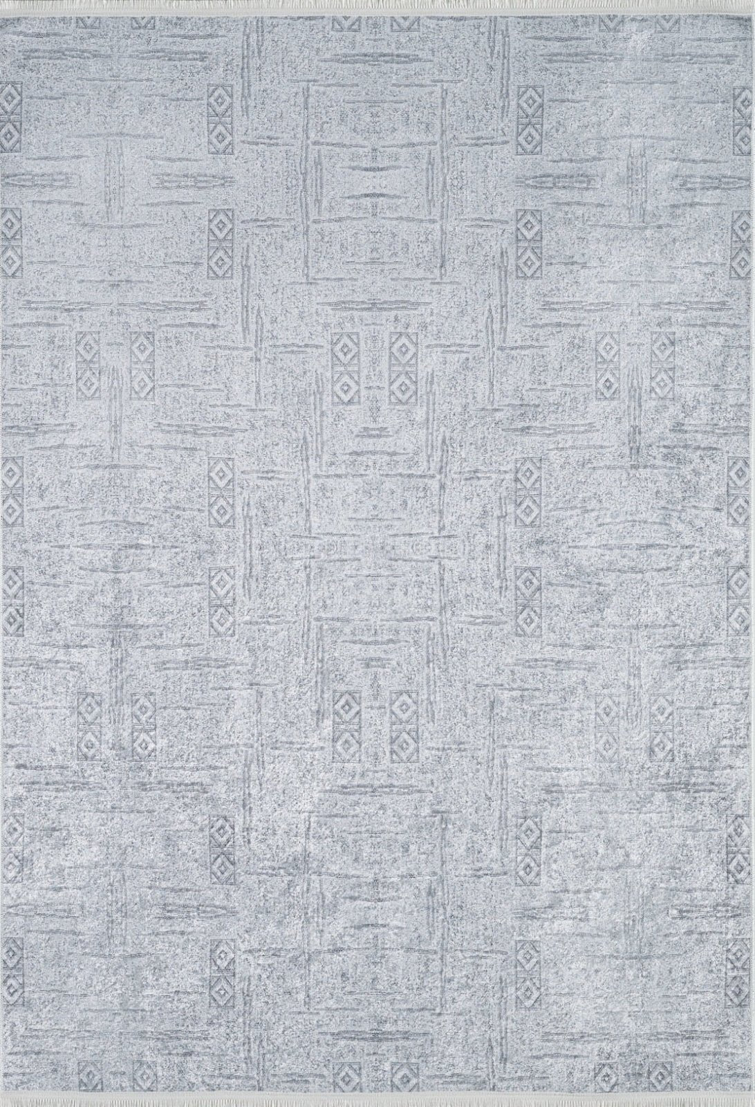 Gri Dokulu Minimalist Halı - Yıkanabilir - Kaymaz Taban - Pati Dostu