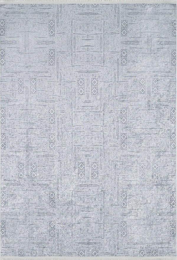 Gri Dokulu Minimalist Halı - Yıkanabilir - Kaymaz Taban - Pati Dostu