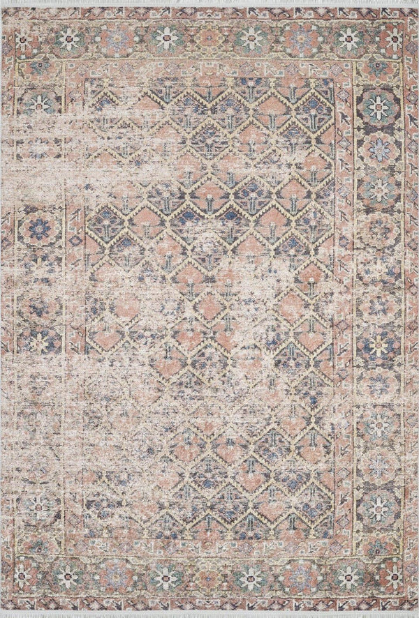 Bej Krem Dokulu Modern Halı - Yıkanabilir - Kaymaz Taban - Pati Dostu