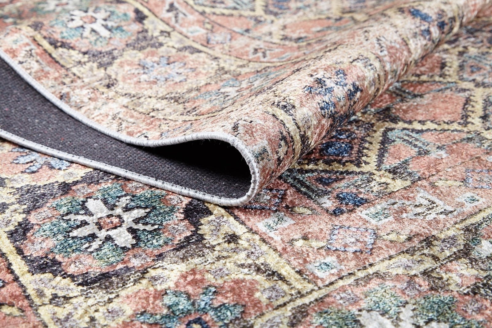 Bej Krem Dokulu Modern Halı - Yıkanabilir - Kaymaz Taban - Pati Dostu