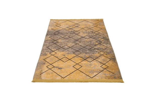 Antrasit Siyah Baklava Dokulu Halı - Yıkanabilir - Kaymaz Taban - Pati Dostu