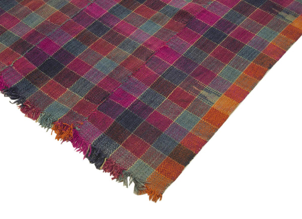 Anatolian Kilim Beyaz Çizgili Pamuk Yün El Dokuma Halısı 167x358 - El Dokuma - HALI.NET