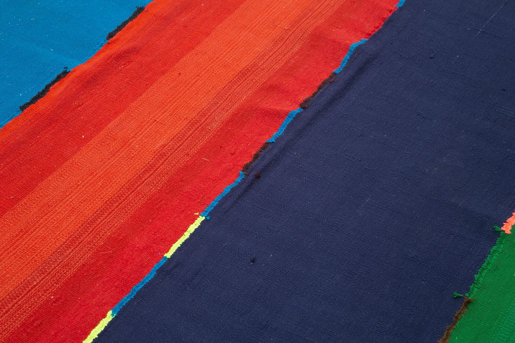 Anatolian Kilim Beyaz Çizgili Pamuk Yün El Dokuma Halısı 176x310 - El Dokuma - HALI.NET