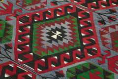 Anatolian Kilim Kırmızı Geometrik Pamuk Yün El Dokuma Halısı 161x290 - El Dokuma - HALI.NET