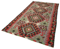 Anatolian Kilim Kırmızı Geometrik Pamuk Yün El Dokuma Halısı 161x309 - El Dokuma - HALI.NET