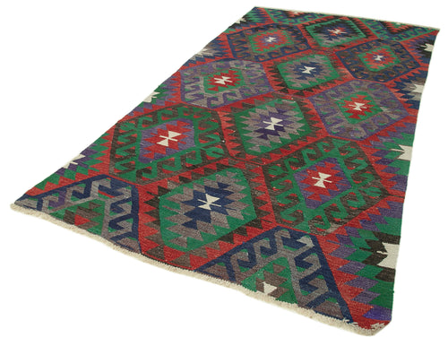 Anatolian Kilim Kırmızı Geometrik Pamuk Yün El Dokuma Halısı 162x295 - El Dokuma - HALI.NET