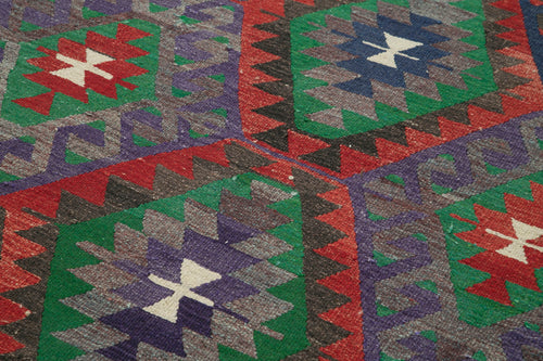 Anatolian Kilim Kırmızı Geometrik Pamuk Yün El Dokuma Halısı 162x295 - El Dokuma - HALI.NET