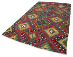 Anatolian Kilim Kırmızı Geometrik Pamuk Yün El Dokuma Halısı 175x310 - El Dokuma - HALI.NET