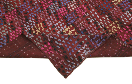 Anatolian Kilim Mor Çizgili Pamuk Yün El Dokuma Halısı 177x243 - El Dokuma - HALI.NET