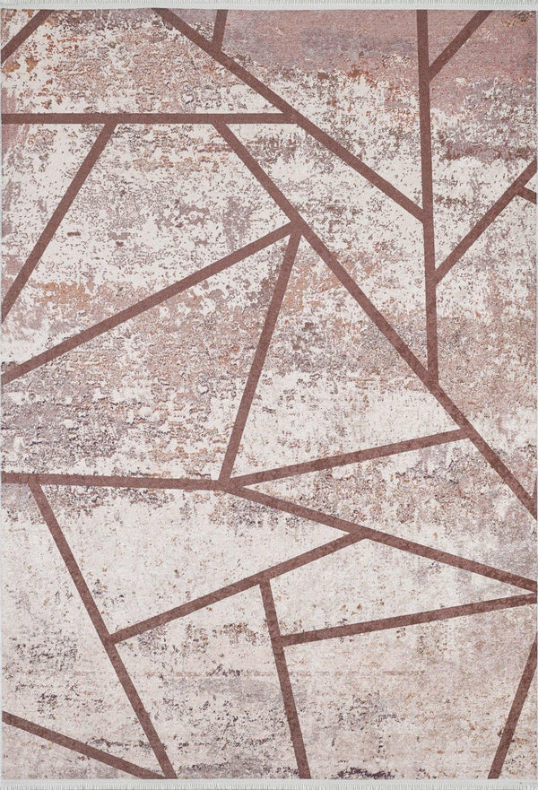 Vizon Geometrik Modern Halı - Yıkanabilir - Kaymaz Taban - Pati Dostu