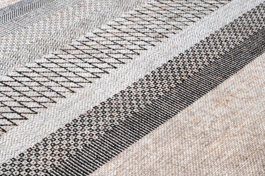 Bej Gri Minimalist Modern Halı - Yıkanabilir - Kaymaz Taban - Pati Dostu