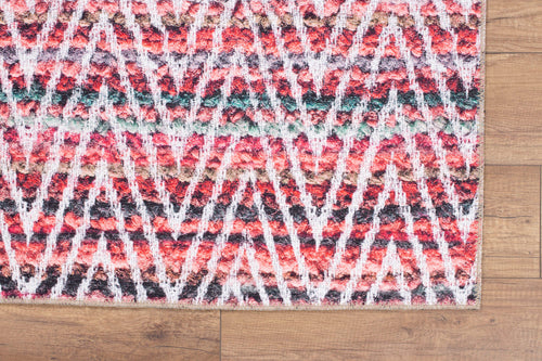 Caluire-et-Cuire Pembe Geometrik Pamuk Dijital Baskı Dekoratif Halı Artloop