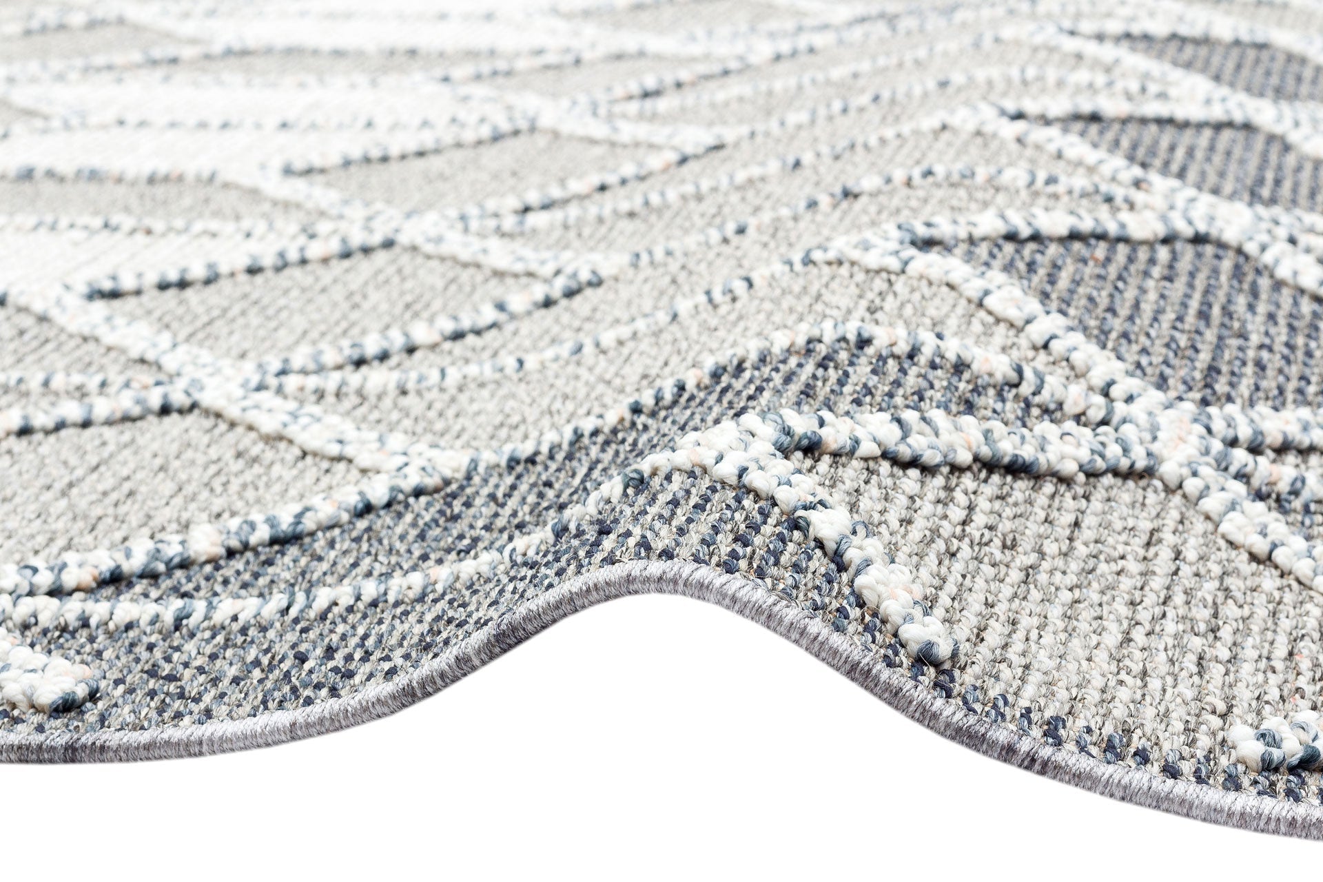 Ascoli Piceno Gri Geometrik Hasır Dokuma Makine Halısı - Makine Halısı - HALI.NET