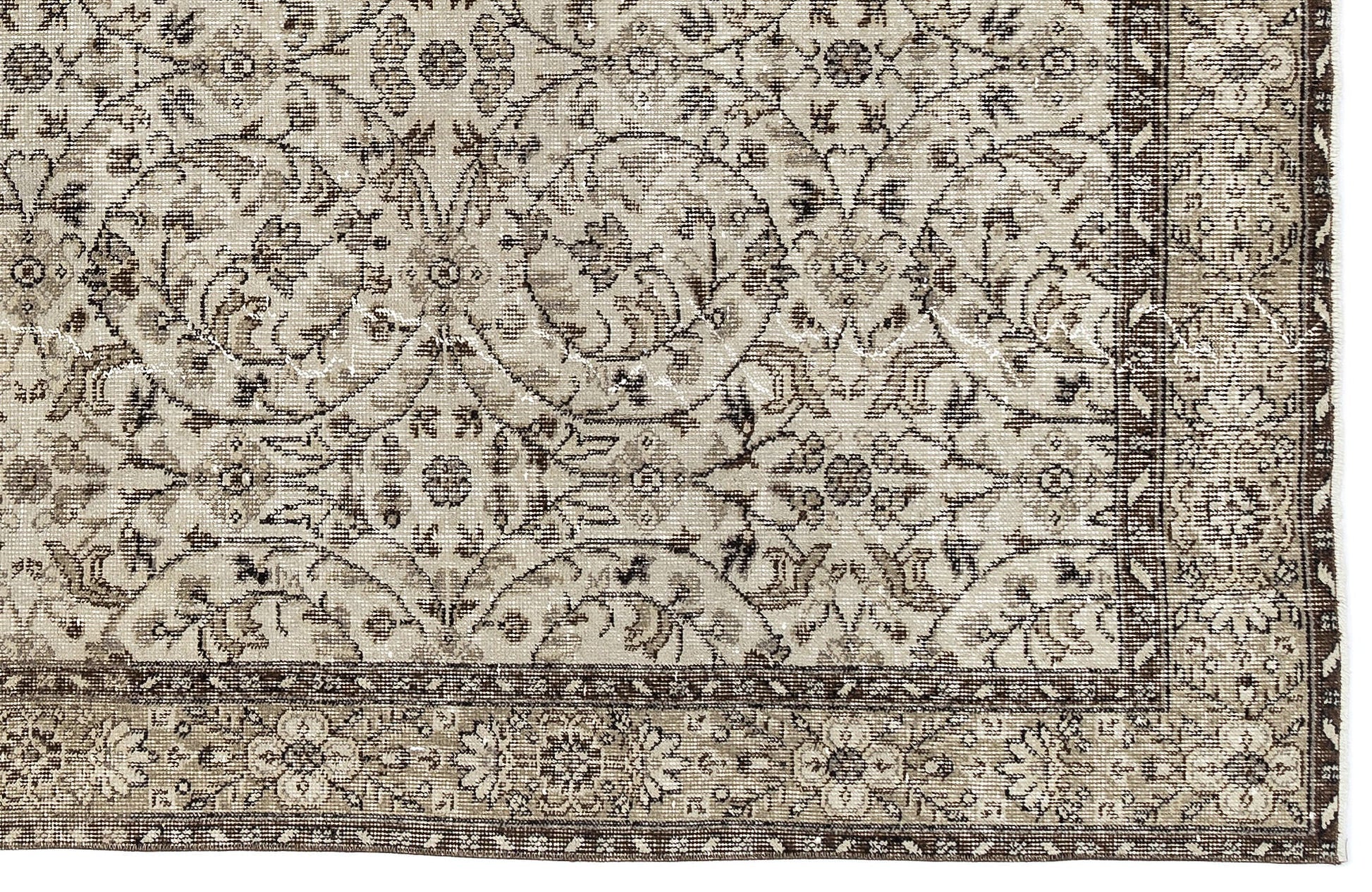 Atina 10061 Bej Eskitme Yün El Dokuma Halısı 162 x 277 - El Dokuma - HALI.NET