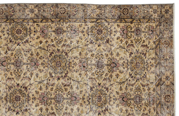 Antrasit Bej Anadolu Eskitme Madalyonlu Yün Halı 165x272 - Özel Seri
