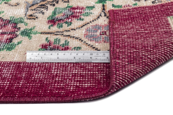 Bej Gri Isparta Eskitme Çiçekli Yün Halı 173x271 - Özel Seri