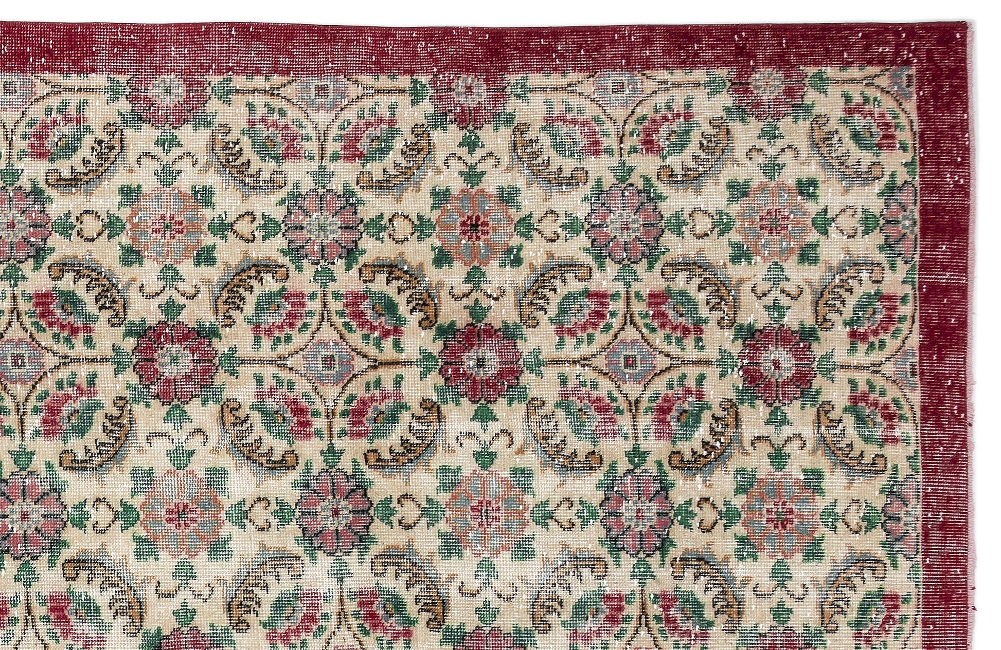 Atina 10598 Bej Eskitme Yün El Dokuma Halısı 195 x 317 - El Dokuma - HALI.NET