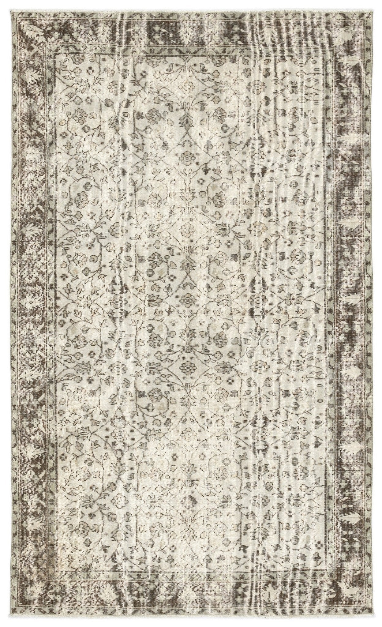 Atina 10801 Bej Eskitme Yün El Dokuma Halısı 157 x 264 - El Dokuma - HALI.NET