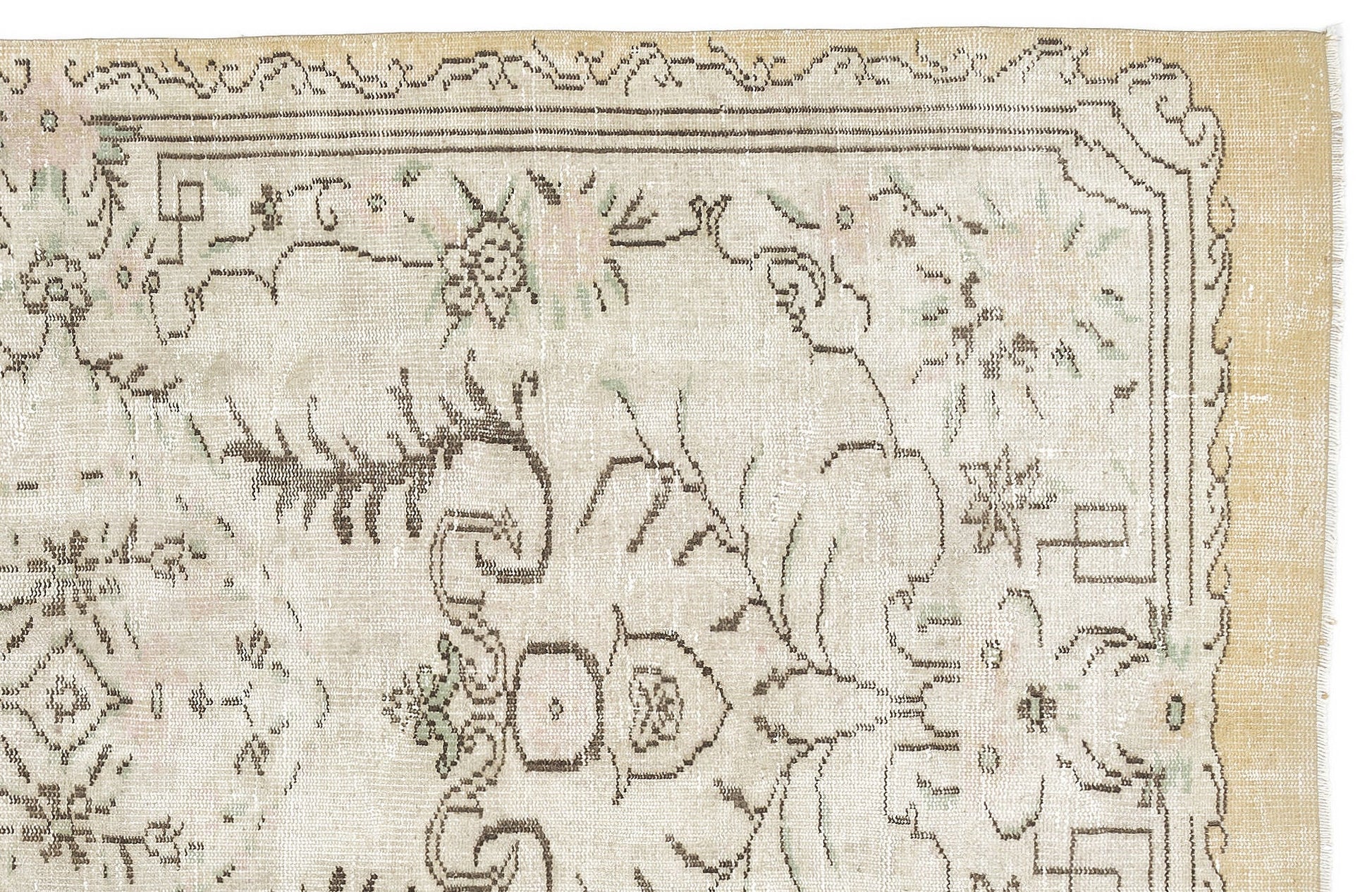 Atina 10821 Bej Eskitme Yün El Dokuma Halısı 157 x 266 - El Dokuma - HALI.NET