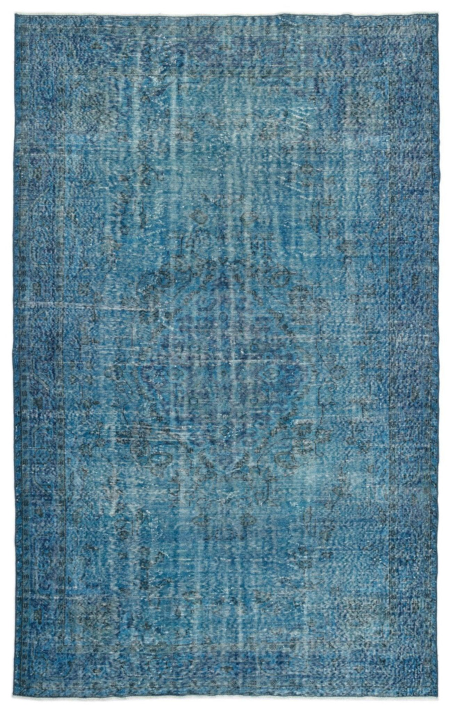 Beyaz Gri Bohem Eskitme Yün Halı 184x302